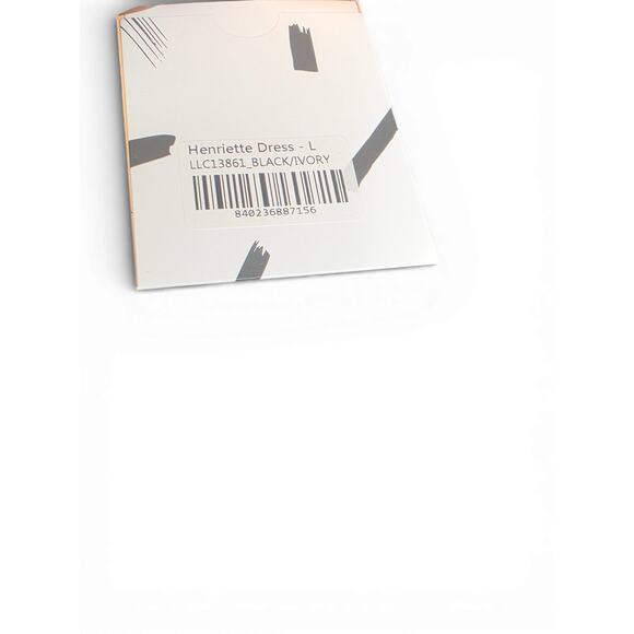 New with Tags La Ligne Henriette Dress L Black Ivory Knit Drop Waist Slit Flowy - Picture 13 of 16